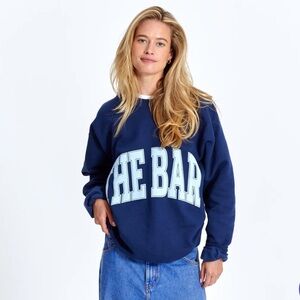 The Bar Navy Blue Oversized Logo Sweatshirt